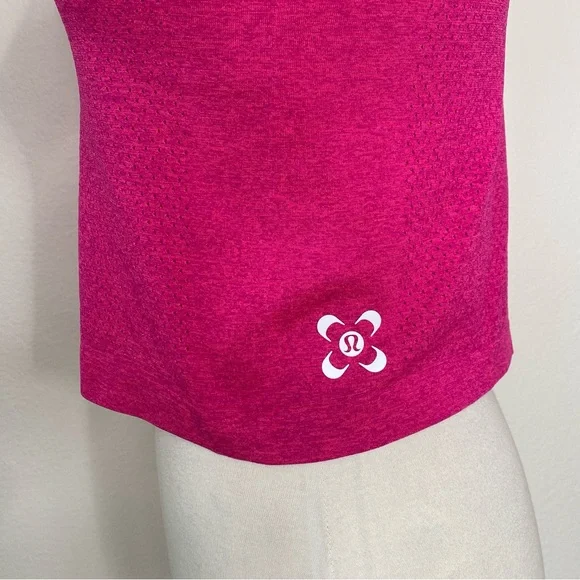 Lululemon Limited Seawheeze Fuchsia Swiftly Breathe Crop Tank Top Size 4 Running - Picture 9 of 14